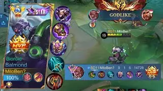 Balmond Emblem Assasin + Godlike 🥶 | Balmond Best Build 2024 | Balmond War Axe + Sky Piecer MLBB