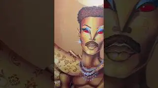 Painting the iconic Chicago-based drag artist BoyJ  #drag #queerart #chicago #acrylicpainting #gold