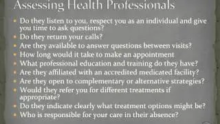 Living as a responsible health care consumer