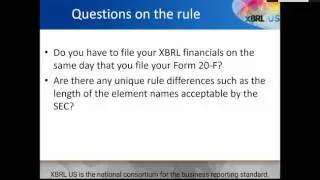 SEC & IFRS Taxonomy: Implications for FPIs, XBRL Providers & Data Users (session II)