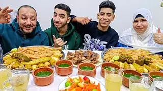 تحدي اكل محشي مصري مشكل ولحمه محمره ملوخيه فلاحي 😋 واللي حصل مش ممكن 😂