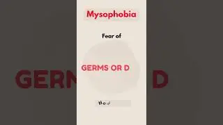 Fear of Germs Or Dirt