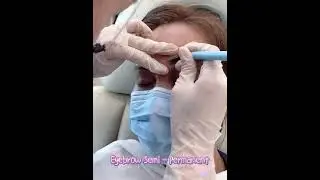 Eyebrows Semi- Permanent makeup. Embroidery / Microblading