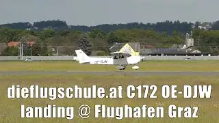 dieflugschule.at Cessna 172 landing @ Flughafen Graz | OE-DJW