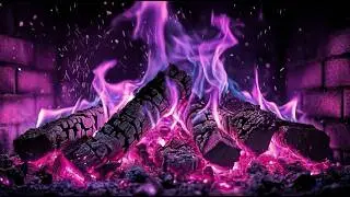 🔥 Purple Fire 4K LIVE 24/7 – Cozy Magic Fireplace Sounds for Deep Sleep & Relaxation