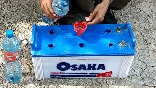 new experiment recover 12v battery using battery lead acid and mix salt water