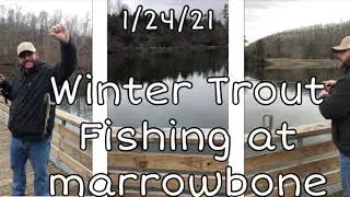 Winter trout fishing at marrowbone lake