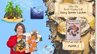 Лоскутное одеяло Cottons Cuts Under the Sea Puzzle Mystery Quilt - Large Davy Jones' Locker Month...