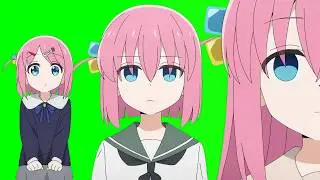 【Hitori Gotou】 Green Screen - Anime Girl - Chroma Key【Bocchi The Rock!】【GB素材】 No. 72