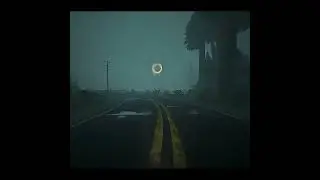 The road is quiet, the fog creeps