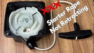 Recoil Starter Pull Cord Stuck? EASY Fix in 2 Minutes | Starter Rope Won&rsquo;t Retract Repair Tutorial