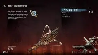 Horizon Zero Dawn - Mod Crafting: Ropecaster +20% Tear Coil & +24% Freeze Coil Gameplay Information