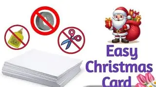 Beautiful white paper Christmas card making || Christmas greeting card