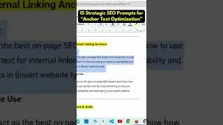 15 Strategic SEO Prompts for Anchor Text Optimization
