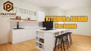 KITCHEN + ISLAND BAHAN PVC BOARD #kitchenset #kitchensetminimalis