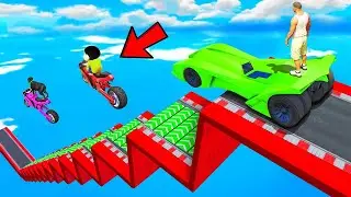 GTA 5 : Franklin Super Powerfull Mega Ramp Jump Challenge