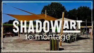 ShadowArt zonnezeil systeem | Montage Robinia houten masten en hardware voor de zonnezeilen