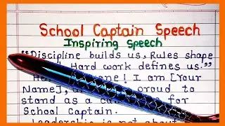 Winning School Captain Speech in English 2025 | Best 1 Minute School Captain Speech for Students