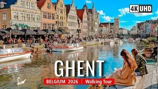 GHENT Walking Tour 4K 🇧🇪  |  Stroll Ghent ’s Medieval Streets, Canals & Flemish Charm! ✨