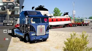 Massive Helicopter Load (Kenworth K100E) - American Truck Simulator | Steering Wheel Gameplay