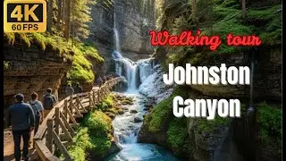 4K | Johnston Canyon ⛰️| Walking Tour | Banff National Park Hiking #4kvideo#travel#trending#hiking
