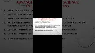 Advanced Python DataScience InterviewQuestions#python#datascience #ytshorts#viral#pythonprogramming