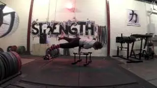 Single Arm Elbow Lever on the P Bars Parallettes GMB FITNESS