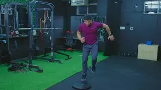 Single Leg Plate Hop into a Lateral Bound