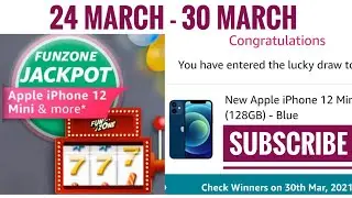 Amazon Funzone Jackpot Quiz Answers Today | Win Apple IPhone 12 | 24 March 2021