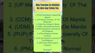 Mga Paaralan Sa Kolehiyo Na Libre Ang Tuition Fee #college #tuition #libretuitionfee