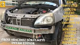 Renault Clio 1.5Dci-Mekanik İşler,Egr Temizliği,Far,Çamurluk Sökümü,Göçük İşleri 2.Bölüm