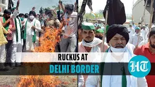 Slogans, burning effigies & gathering as farmers observe &lsquo;black day&rsquo; amid Covid