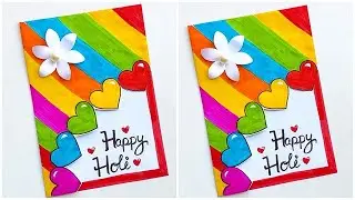 Happy holi greeting card / Holi card ideas How to make holi card 2024
