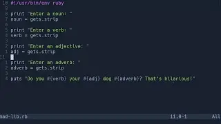 Simple Mad-Lib Game in C | code practice