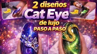 2 dise&ntilde;os Cat Eye de lujo paso a paso | U&ntilde;as elegantes con efecto ojo de gato