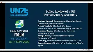 Online panel on a United Nations Parliamentary Assembly: UN75 Global Governance Forum
