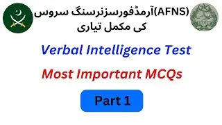AFNS Test Preparation 2024 | Verbal Intelligence Test Part 1 | AFNS Guideline