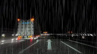 ☔️Heavy Rain Highway Drive💤Drift into Sleep (Real Footage, Not AI)