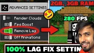 Minecraft best settings in Android || how to get no lag in MCPE| minecraft video |