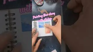 Painting New Diary With Sticker🏞🧿#artbypriyahome #ytshorts #diy #sticker
