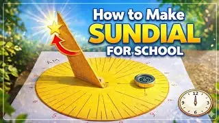 How to make sundial model for school || cardboard sundial with magnetic compass