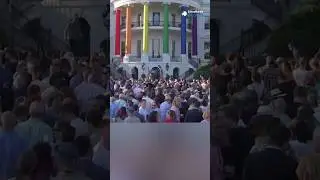 White House decked out in rainbow to celebrate  Pride Month | #shorts #whitehouse #lgbt #lgbtq
