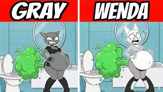 Sprunki BUT GRAY & WENDA ARE FARTING ON TOILET 🤮 | GRAY FART VS WENDA FART | SPRUNKI GRAY & WENDA🐱💨