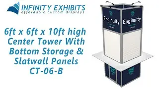 6ft x 6ft x 10ft h Center Tower With Slatwall  - Infinity Exhibits