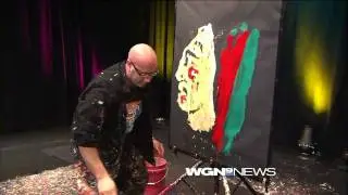 Guy Fast Paints Chicago Blackhawks Logo in Minutes on Live TV