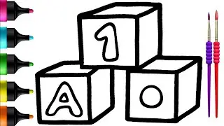Learn Basic Alphabet with Cubes | Drawing, Painting, and Coloring for Kids and Toddlers