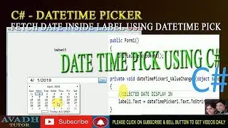 Date Time picker using c# | how to pick date from date time in c# | c# tutorial