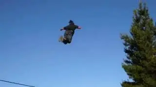 triple buttflip almost slackline