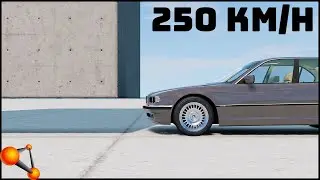 BMW e38 vs WALL! ROOF CRASH TEST! - BeamNg Drive