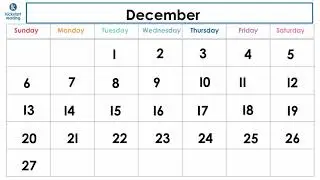 Learn How To Read the December 2020 Calendar | KickstartReading.com